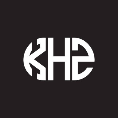 Siyah arkaplanda KHZ harf logosu tasarımı. KHZ yaratıcı harflerin baş harfleri logo kavramı. KHZ harf tasarımı.