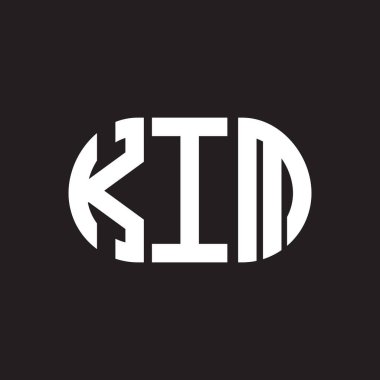 Siyah arkaplanda KIM harfi logo tasarımı. KIM yaratıcı harf logosu konsepti. KIM harf tasarımı.
