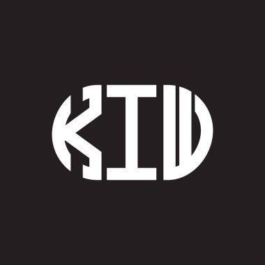 Siyah arkaplanda KIW harf logosu tasarımı. KIW yaratıcı harflerin baş harfleri logo kavramı. KIW harf tasarımı.