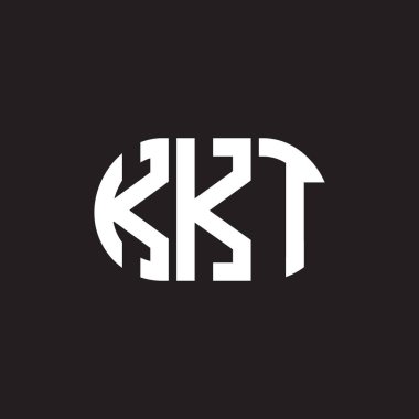 Siyah arkaplanda KKT harf logosu tasarımı. KKT yaratıcı harflerin baş harfleri logo konsepti. KKT harf tasarımı.