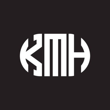 Siyah arkaplanda KMH harf logosu tasarımı. KMH yaratıcı harflerin baş harfleri logo kavramı. KMH harf tasarımı.