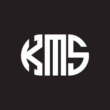 Siyah arkaplanda KMS harfi logo tasarımı. KMS yaratıcı harflerin baş harfleri logo konsepti. KMS harf tasarımı.