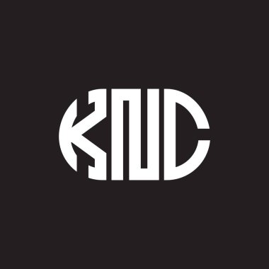 Siyah arkaplanda KNC harf logosu tasarımı. KNC yaratıcı harflerin baş harfleri logo kavramı. KNC harf tasarımı.