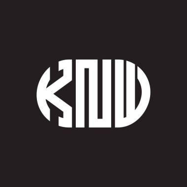 Siyah arkaplanda KNW harf logosu tasarımı. KNW yaratıcı harflerin baş harfleri logo kavramı. KNW harf tasarımı.