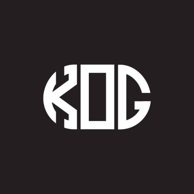 Siyah arkaplanda KOG harfi logo tasarımı. KOG yaratıcı harflerin baş harfleri logo kavramı. KOG harf tasarımı.