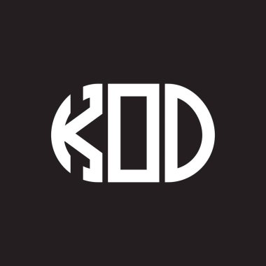 Siyah arka planda Koo harfi logo tasarımı. Koo yaratıcı harflerin baş harfleri logo kavramı. Koo harf tasarımı.