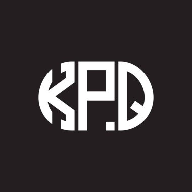 Siyah arkaplanda KPQ harfi logo tasarımı. KPQ yaratıcı harflerin baş harfleri logo kavramı. KPQ harf tasarımı.