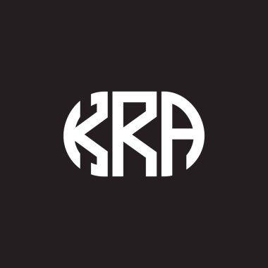 Siyah arka planda KRA harf logosu tasarımı. KRA yaratıcı harflerin baş harfleri logo kavramı. KRA harf tasarımı.