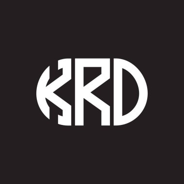 Siyah arkaplanda KRO harf logosu tasarımı. KRO yaratıcı harflerin baş harfleri logo kavramı. KRO harf tasarımı.