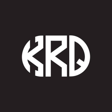 Siyah arkaplanda KRQ harfi logo tasarımı. KRQ yaratıcı harflerin baş harfleri logo kavramı. KRQ harf tasarımı.