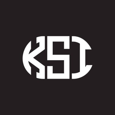 Siyah arkaplanda KSI harfi logo tasarımı. KSI yaratıcı harflerin baş harfleri logo kavramı. KSI harf tasarımı.