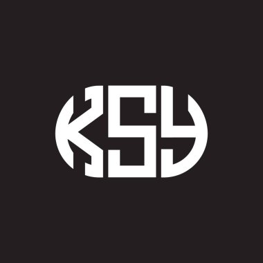 Siyah arkaplanda KSY harf logosu tasarımı. KSY yaratıcı harflerin baş harfleri logo kavramı. KSY harf tasarımı.