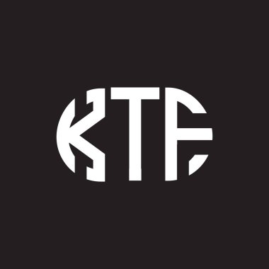 Siyah arkaplanda KTF harf logosu tasarımı. KTF yaratıcı harflerin baş harfleri logo kavramı. KTF harf tasarımı.