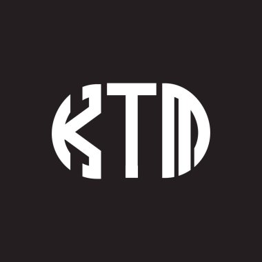 Siyah arkaplanda KTM harf logosu tasarımı. KTM yaratıcı harflerin baş harfleri logo kavramı. KTM harf tasarımı.