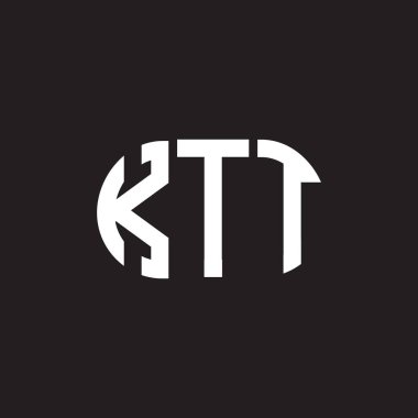 Siyah arkaplanda KTT harf logosu tasarımı. KTT yaratıcı harflerin baş harfleri logo konsepti. KTT harf tasarımı.