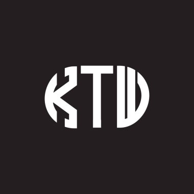 Siyah arkaplanda KTW harf logosu tasarımı. KTW yaratıcı harflerin baş harfleri logo kavramı. KTW harf tasarımı.