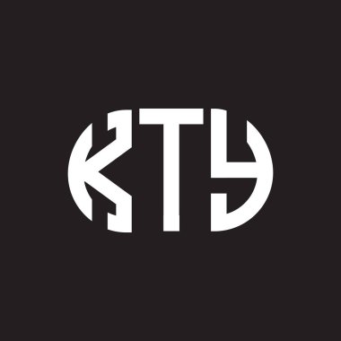 Siyah arkaplanda KTY harf logosu tasarımı. KTY yaratıcı harf logosu konsepti. KTY harf tasarımı.