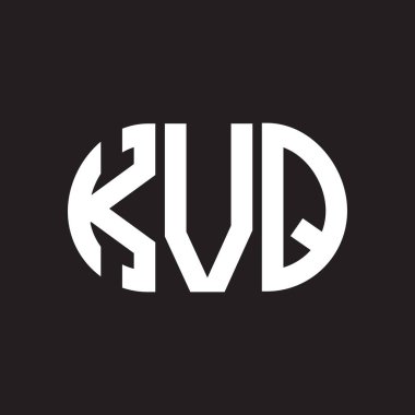 Siyah arkaplanda KVQ harf logosu tasarımı. KVQ yaratıcı harflerin baş harfleri logo kavramı. KVQ harf tasarımı.
