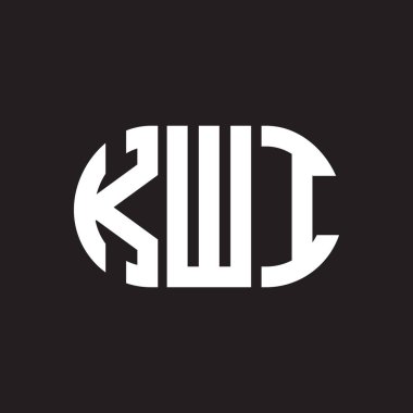 Siyah arka planda KWI harf logosu tasarımı. KWI yaratıcı harflerin baş harfleri logo kavramı. KWI harf tasarımı.
