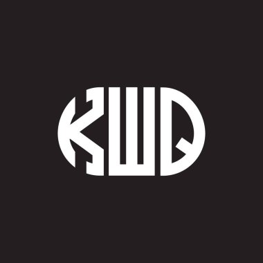 Siyah arkaplanda KWQ harfi logo tasarımı. KWQ yaratıcı harflerin baş harfleri logo kavramı. KWQ harf tasarımı.