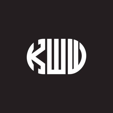 Siyah arkaplanda KWW harf logosu tasarımı. KWW yaratıcı harflerin baş harfleri logo kavramı. KWW harf tasarımı.