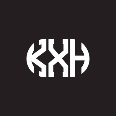 Siyah arkaplanda KXH harf logosu tasarımı. KXH yaratıcı harflerin baş harfleri logo kavramı. KXH harf tasarımı.