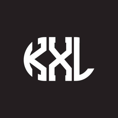 Siyah arkaplanda KXL harf logosu tasarımı. KXL yaratıcı harflerin baş harfleri logo kavramı. KXL harf tasarımı.
