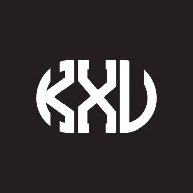 Siyah arkaplanda KXV harf logosu tasarımı. KXV yaratıcı harflerin baş harfleri logo kavramı. KXV harf tasarımı.