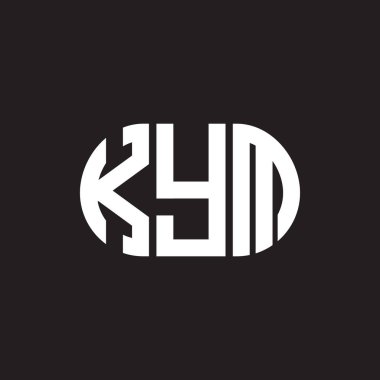 Siyah arkaplanda KYM harf logosu tasarımı. KYM yaratıcı harflerin baş harfleri logo kavramı. KYM harf tasarımı.