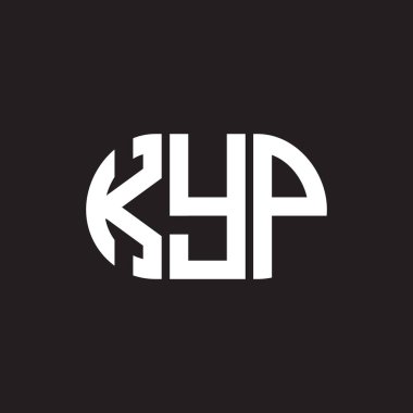 Siyah arkaplanda KYP harf logosu tasarımı. KYP yaratıcı harflerin baş harfleri logo kavramı. KYP harf tasarımı.