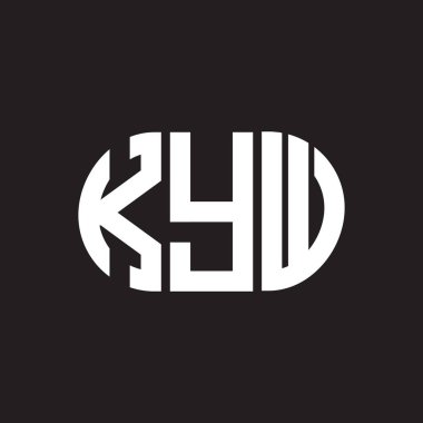 Siyah arkaplanda KYW harf logosu tasarımı. KYW yaratıcı harflerin baş harfleri logo kavramı. KYW harf tasarımı.