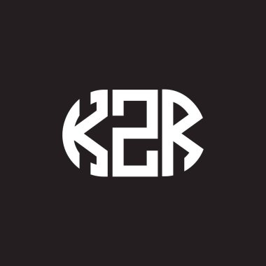 Siyah arkaplanda KZK harf logosu tasarımı. KZK yaratıcı harflerin baş harfleri logo kavramı. KZK harf tasarımı.