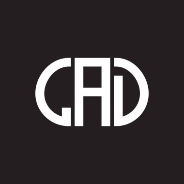 Siyah arka planda LAD harf logosu tasarımı. LAD yaratıcı harf logosu konsepti. LAD harf tasarımı.