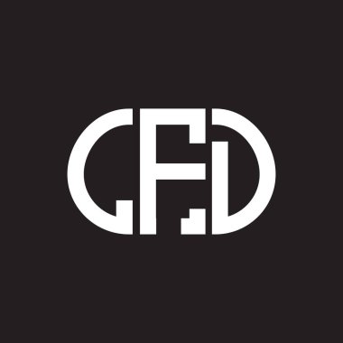 LFD harf logosu tasarımı siyah arka planda. LFD yaratıcı harflerin baş harfleri logo kavramı. LFD harf tasarımı.