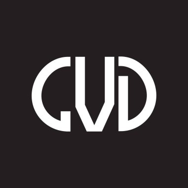 Siyah arka planda LVD harf logosu tasarımı. LVD yaratıcı harflerin baş harfleri logo kavramı. LVD harf tasarımı.