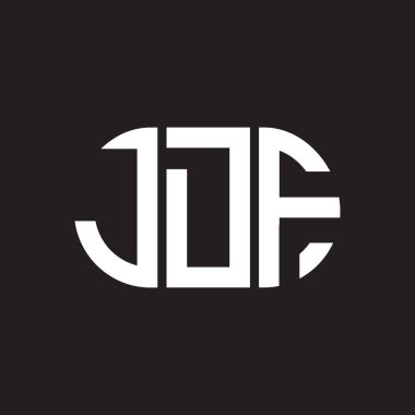 Siyah arka planda JDF harf logosu tasarımı. JDF yaratıcı harflerin baş harfleri logo kavramı. JDF harf tasarımı.
