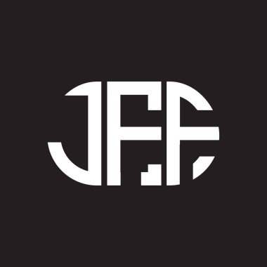 Siyah arka planda JFF harf logosu tasarımı. JFF yaratıcı harflerin baş harfleri logo kavramı. JFF harf tasarımı.