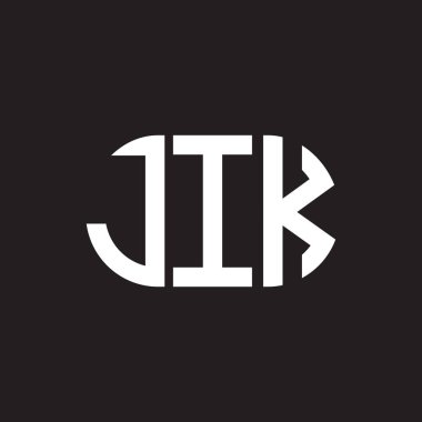Siyah arka planda JIK harf logosu tasarımı. JIK yaratıcı harflerin baş harfleri logo kavramı. JIK harf tasarımı.