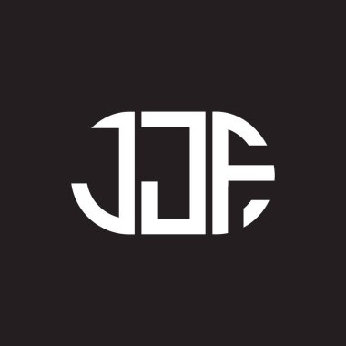 Siyah arka planda JJF harf logosu tasarımı. JJF yaratıcı harflerin baş harfleri logo kavramı. JJF harf tasarımı.