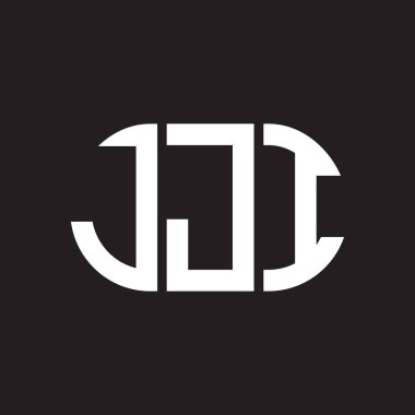 Siyah arka planda JJI harf logosu tasarımı. JJI yaratıcı harflerin baş harfleri logo kavramı. JJI harf tasarımı.