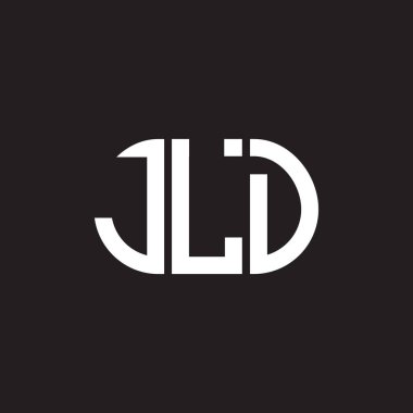 Siyah arkaplanda JLD harf logosu tasarımı. JLD yaratıcı harflerin baş harfleri logo kavramı. JLD harf tasarımı.