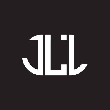 Siyah arkaplanda JLL harf logosu tasarımı. JLL yaratıcı harfler logosu konsepti. JLL harf tasarımı.