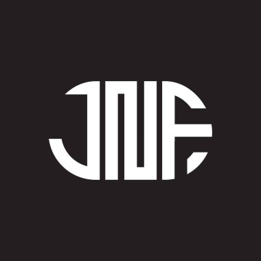 Siyah arka planda JNF harf logosu tasarımı. JNF yaratıcı harf logosu konsepti. JNF harf tasarımı.