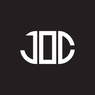 Siyah arka planda JOC harf logosu tasarımı. JOC yaratıcı harflerin baş harfleri logo kavramı. JOC harf tasarımı.