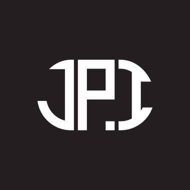 Siyah arka planda JPI harf logosu tasarımı. JPI yaratıcı harflerin baş harfleri logo kavramı. JPI harf tasarımı.