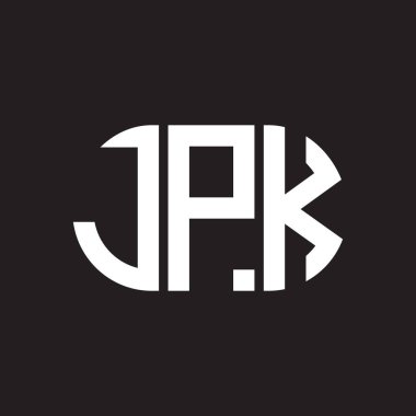 Siyah arka planda JPK harf logosu tasarımı. JPK yaratıcı harflerin baş harfleri logo kavramı. JPK harf tasarımı.
