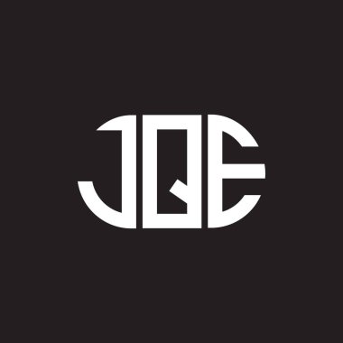 Siyah arka planda JQE harf logosu tasarımı. JQE yaratıcı harflerin baş harfleri logo kavramı. JQE harf tasarımı.