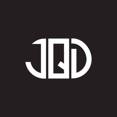 Siyah arka planda JQD harf logosu tasarımı. JQD yaratıcı harflerin baş harfleri logo kavramı. JQD harf tasarımı.