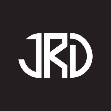 Siyah arka planda JRD harf logosu tasarımı. JRD yaratıcı harflerin baş harfleri logo kavramı. JRD harf tasarımı.