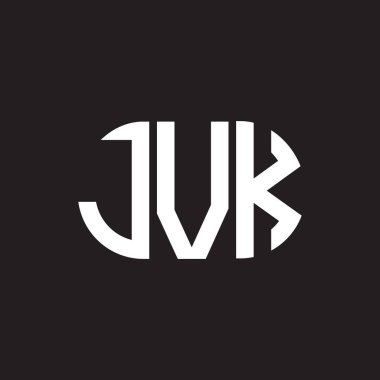 Siyah arkaplanda JVK harf logosu tasarımı. JVK yaratıcı harflerin baş harfleri logo kavramı. JVK harf tasarımı.